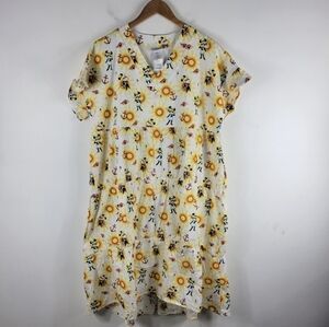 Disney Cruise Lines Resort Nautical Sunshine Tiered Midi Dress Ruffle Short Sle…